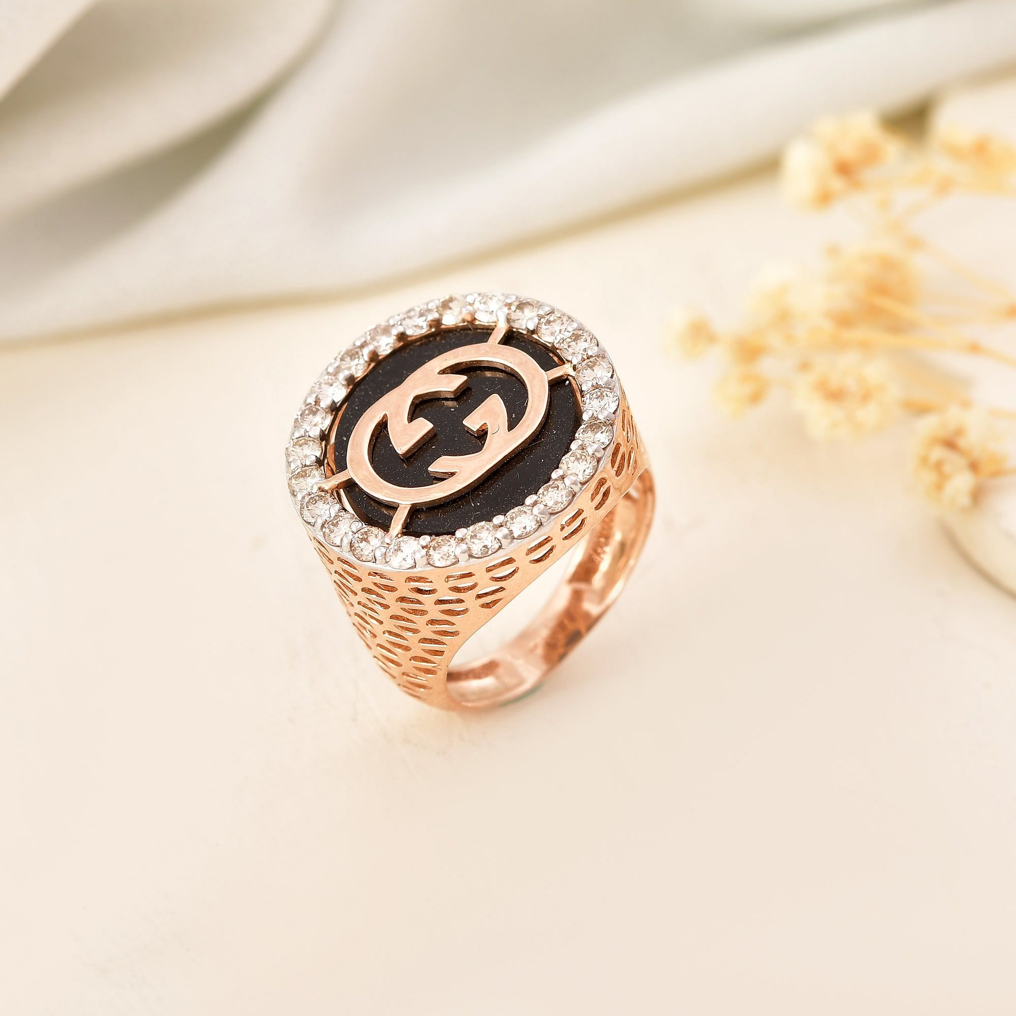 Onyx Vow: Timeless Designer Ring With A Dark Elegance