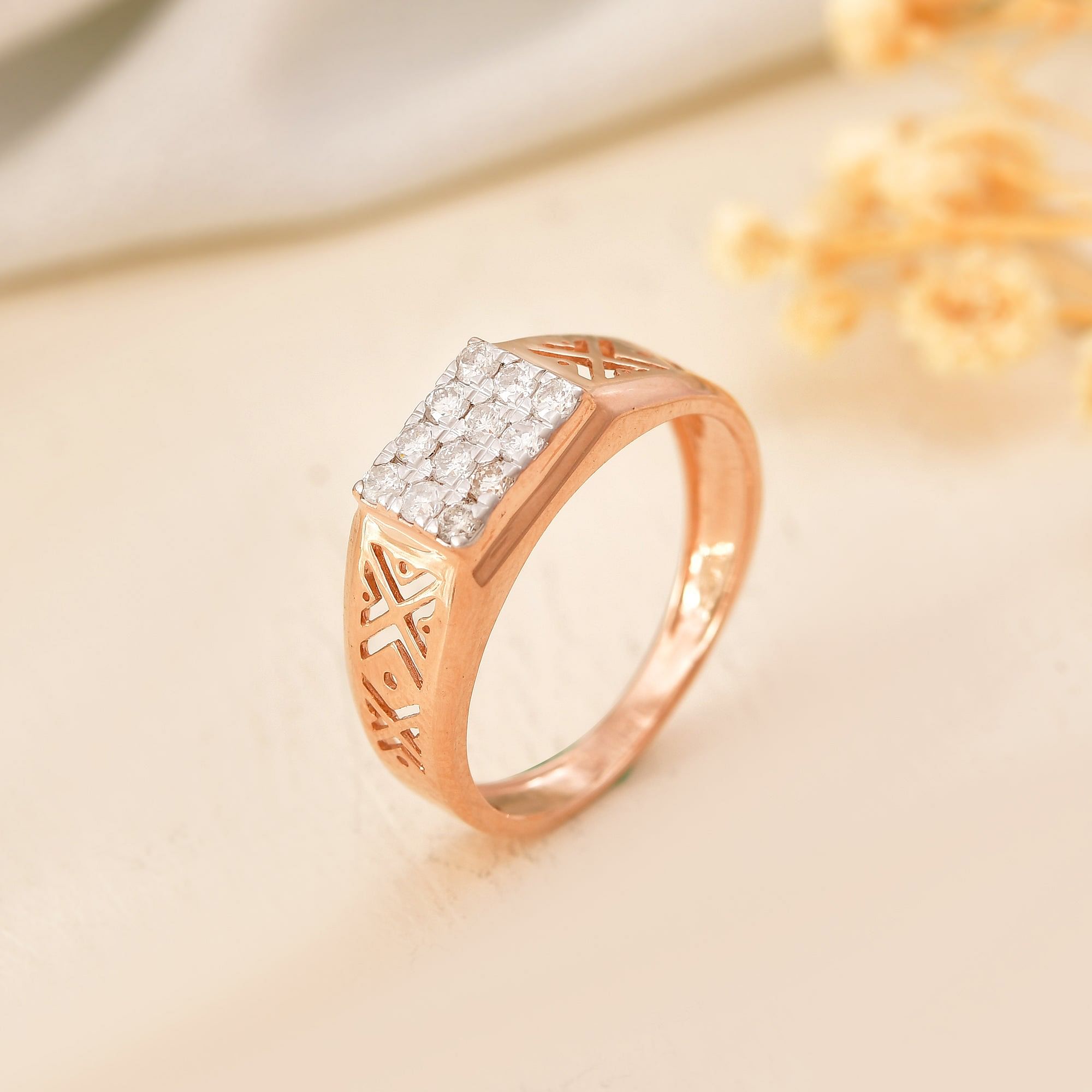 Urban Edge: MenâS Daily Wear Ring With Round Diamond
