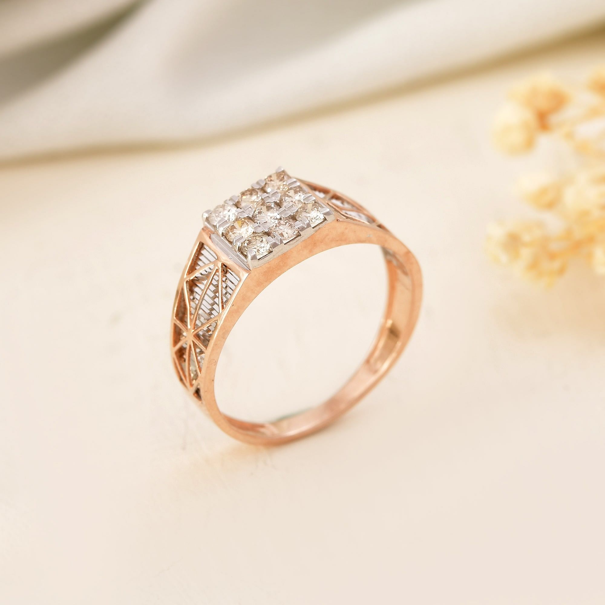 The Executive Spark: Round Diamond Ring For Men