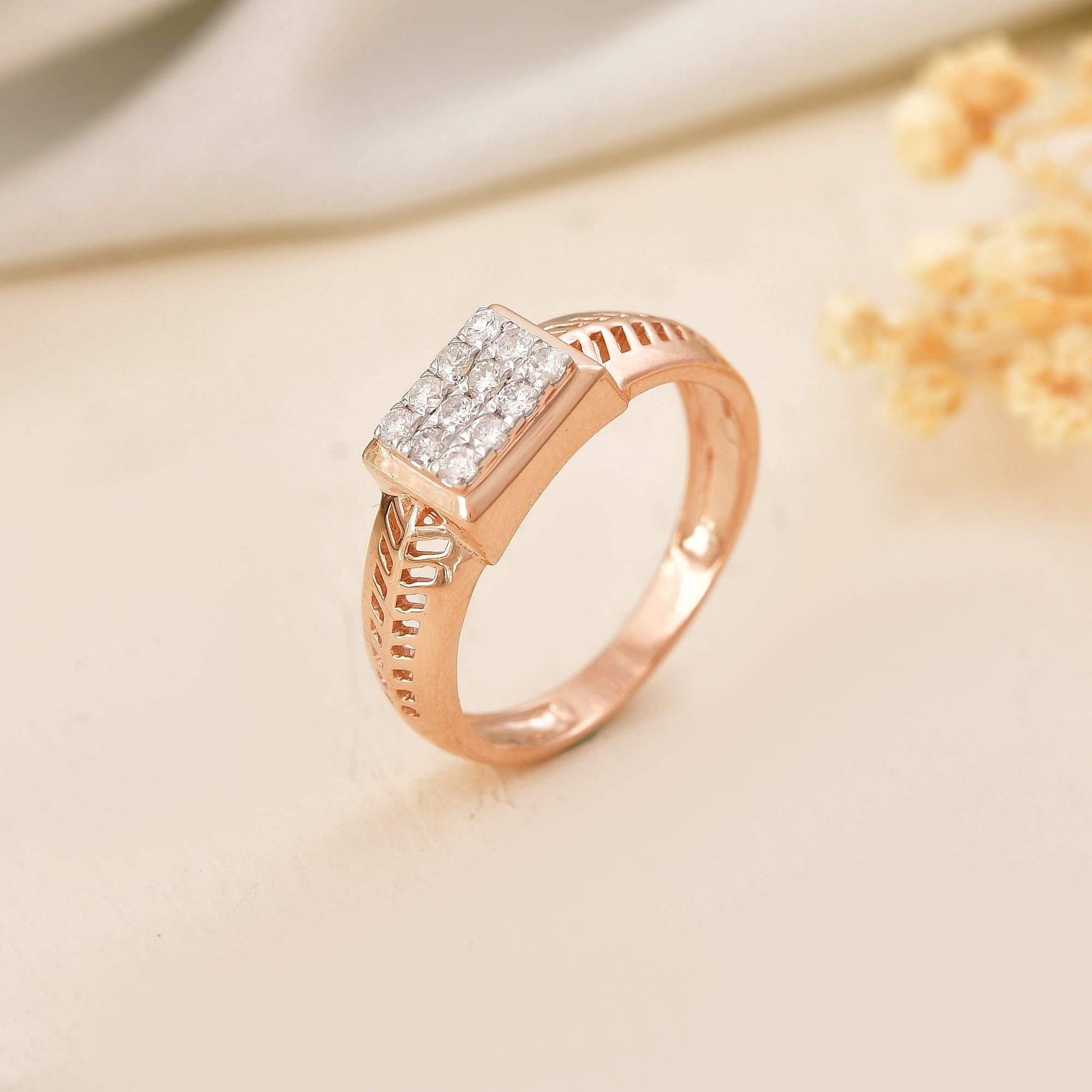 Refined Radiance: Classic MenâS Office Ring With Diamond Accent