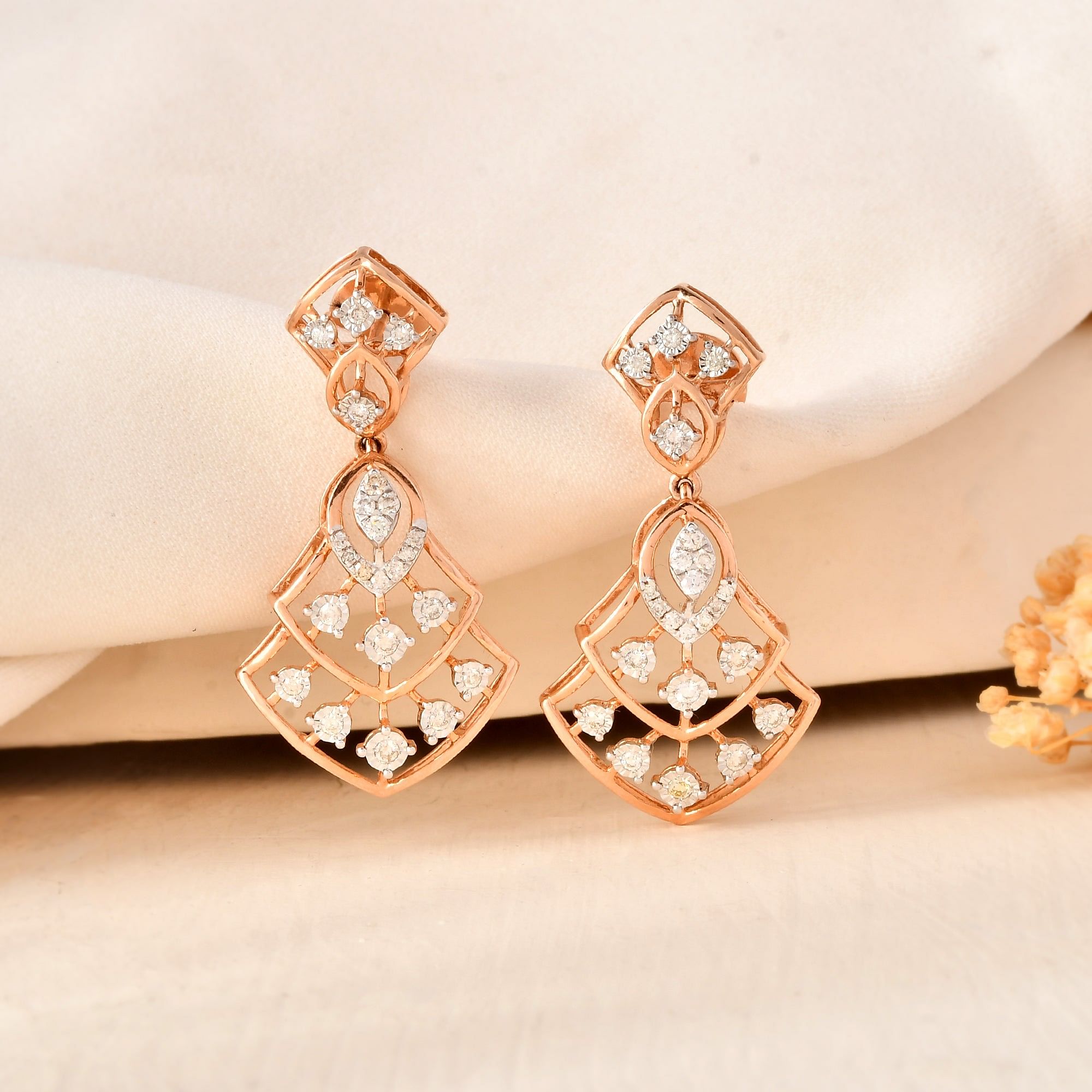 Round Diamond Miracle Setting Danglers
