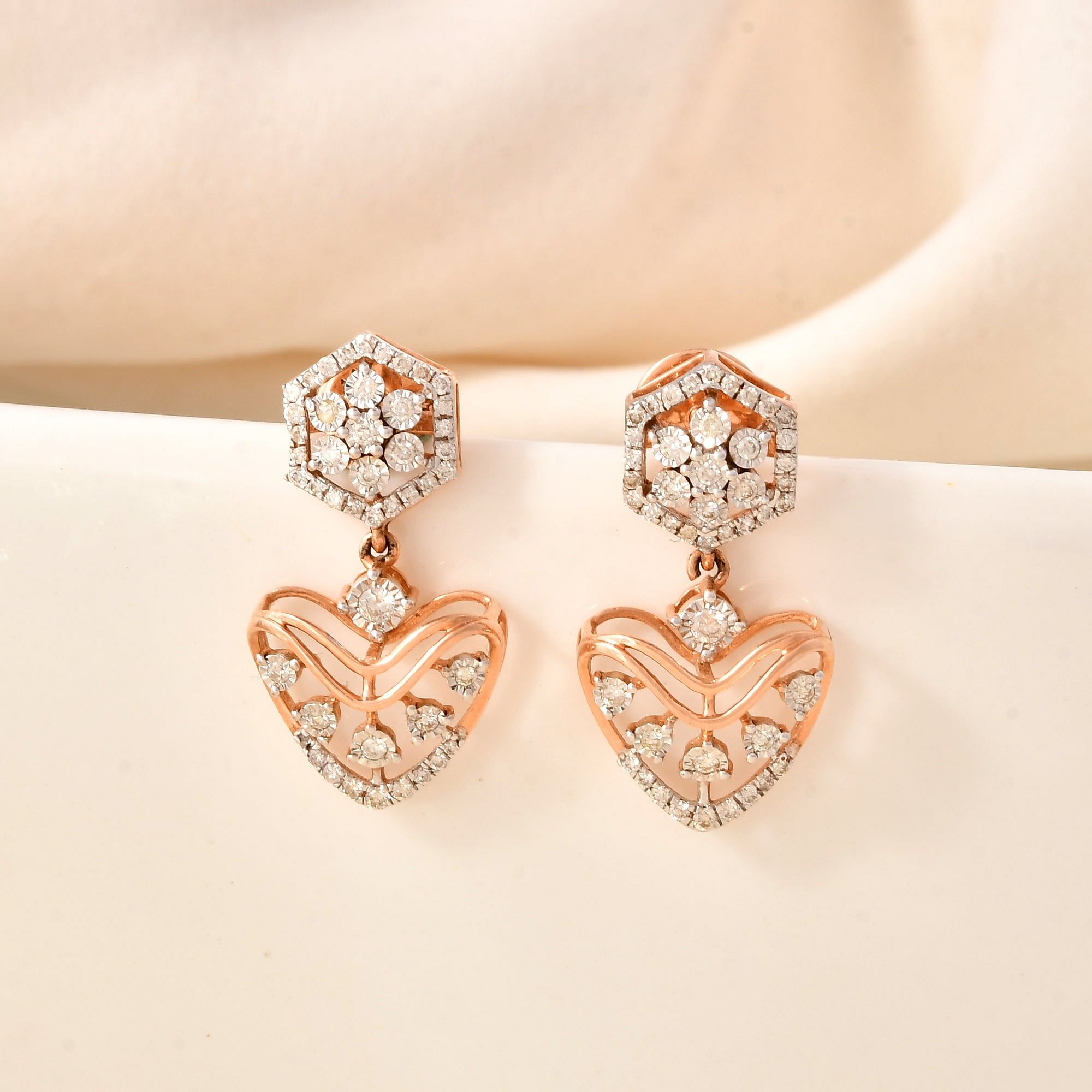 Radiant Round Diamond Earrings In Miracle Setting