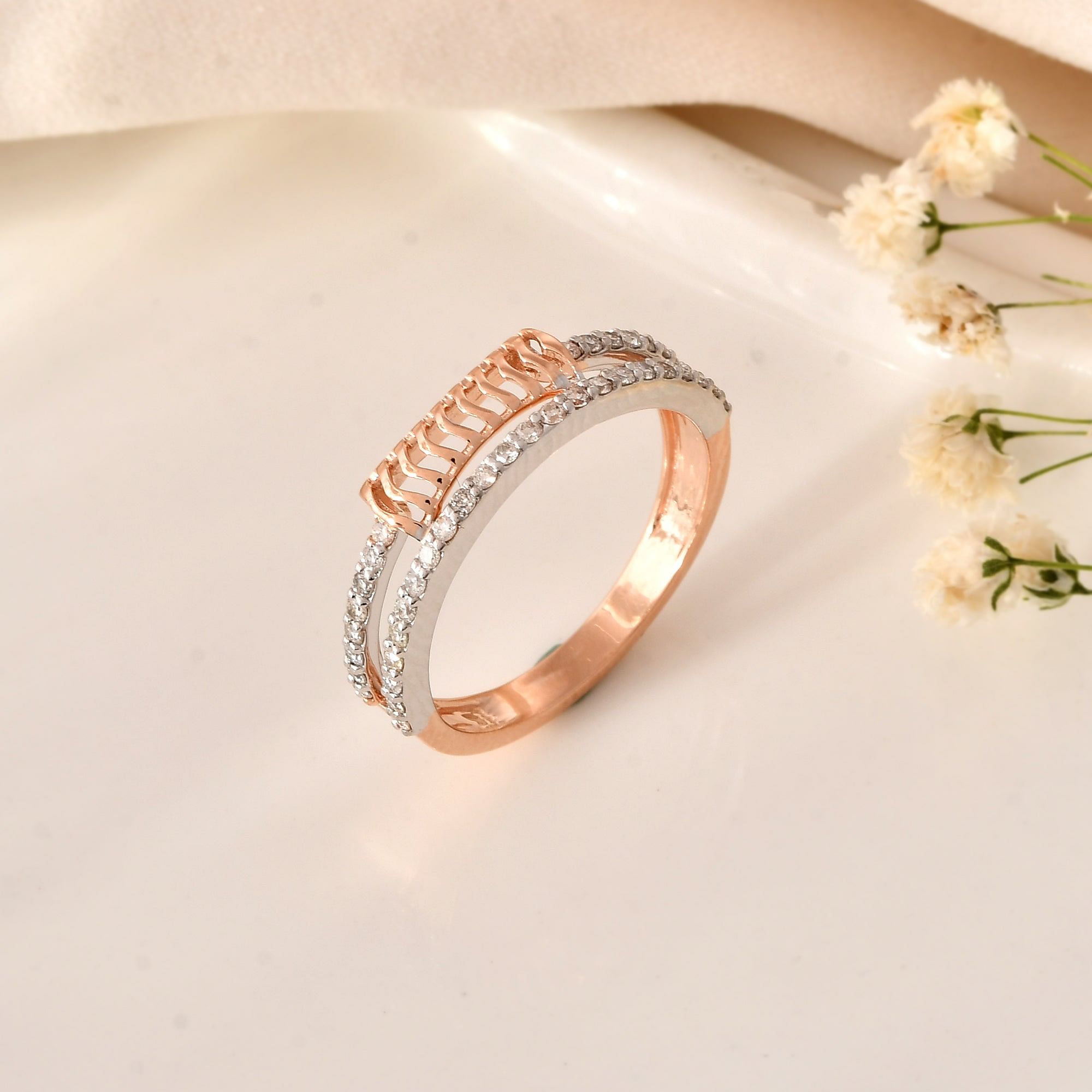 Everyday Sparkle: Classic Ladies Ring With Round Diamond Accents