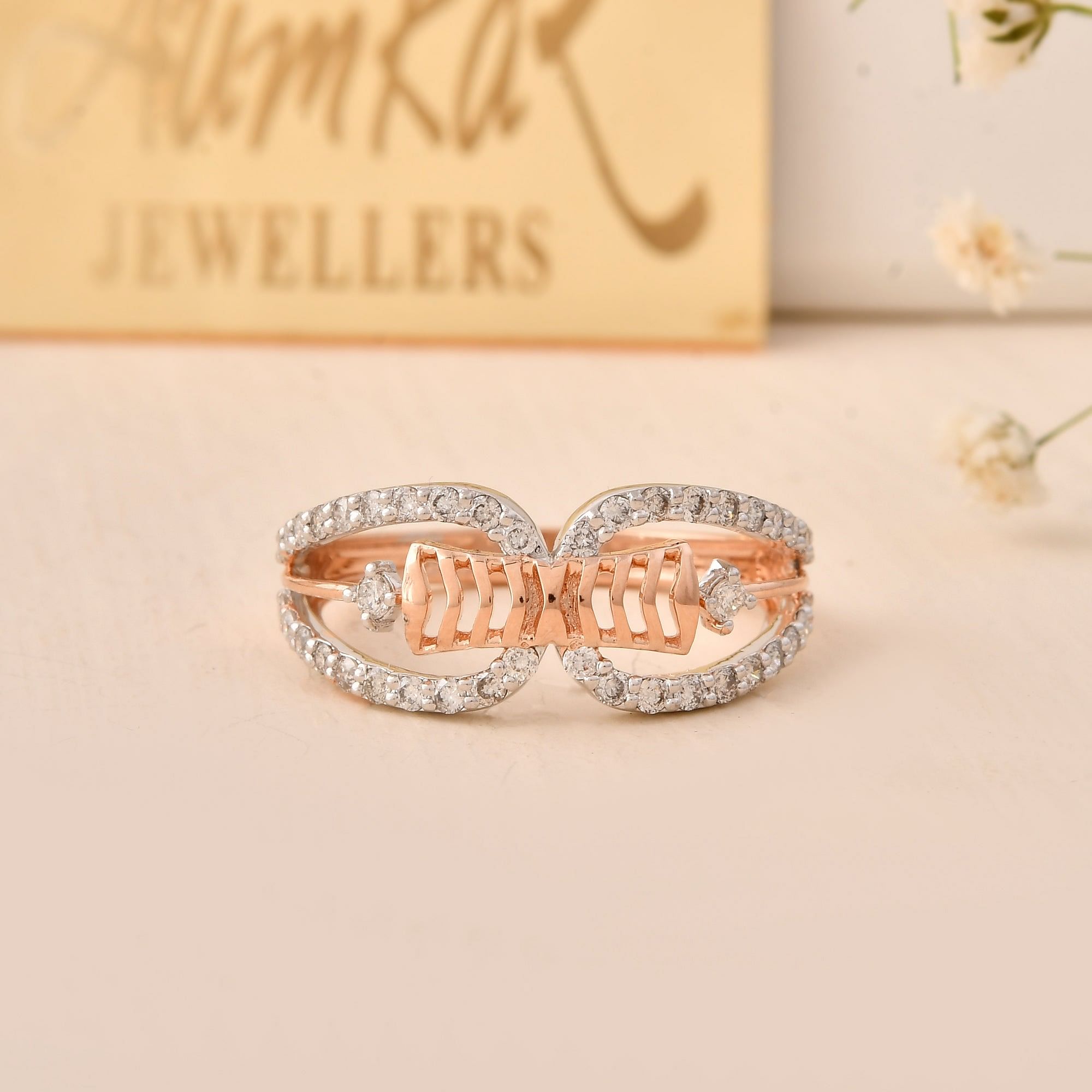 Radiant Routine: Sleek Daily Wear Ring With Handpicked Round Diamonds